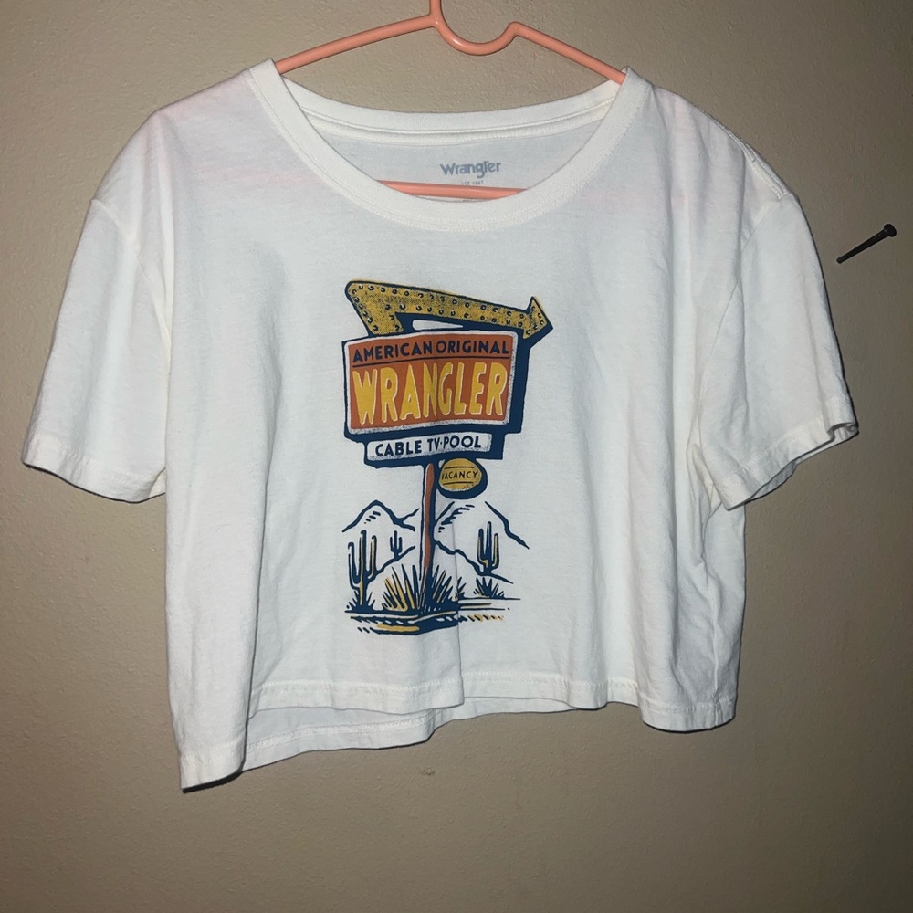 Wrangler Kids White and Blue Graphic Tee